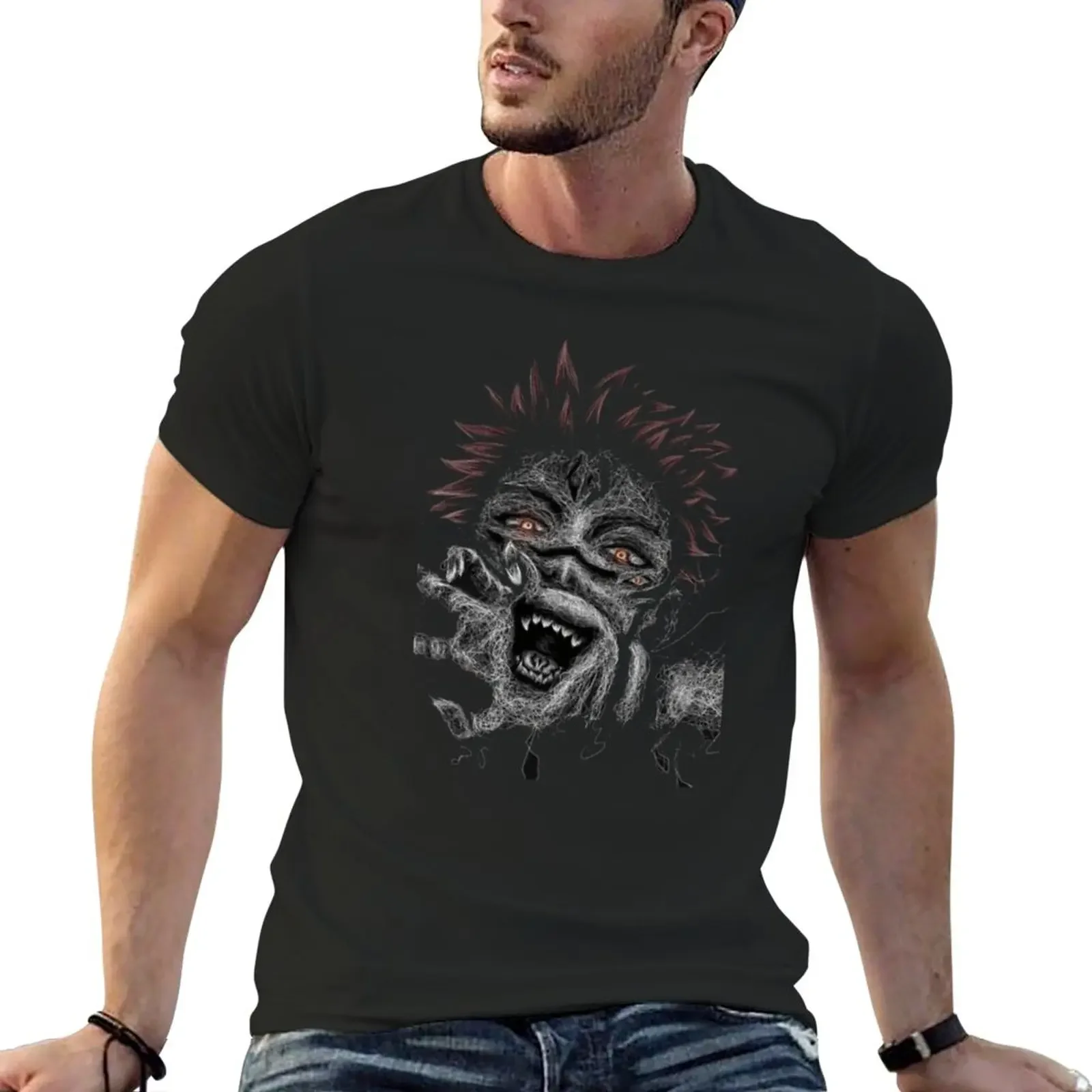 

The black hair man T-Shirt korean fashion graphics anime clothes men t shirt