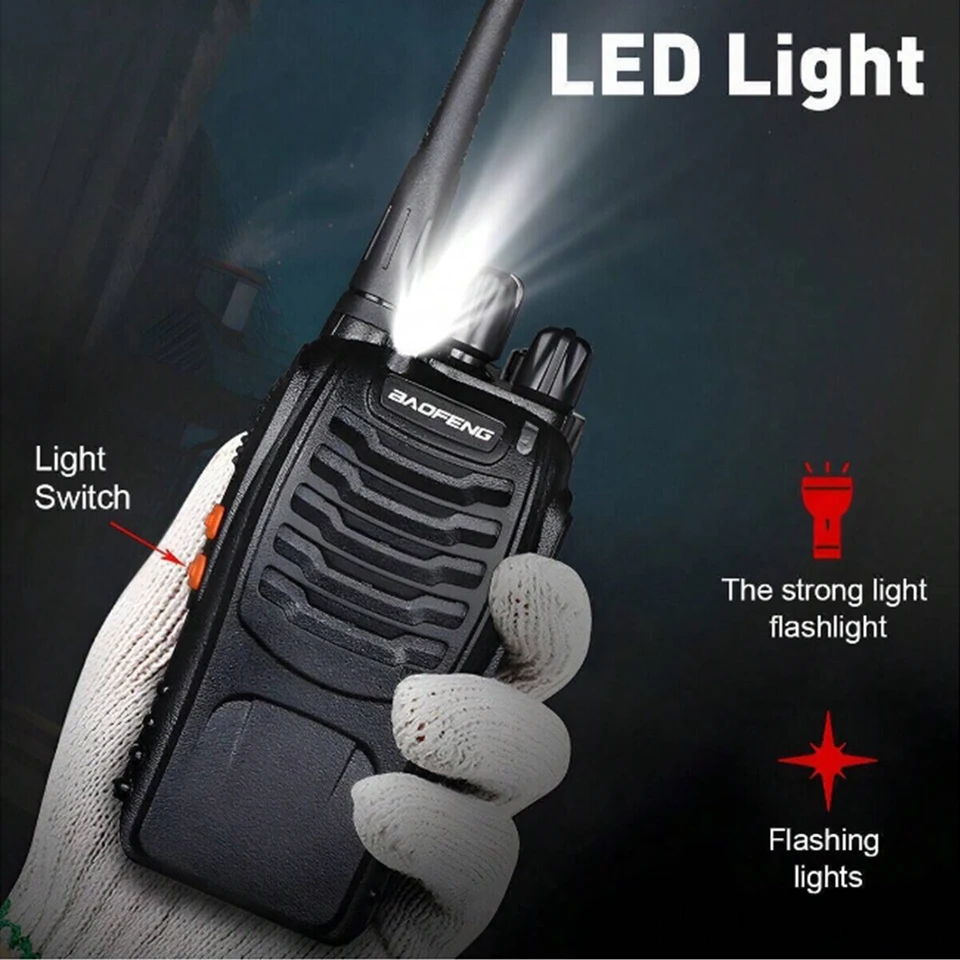 Talkie-walkie BF-88E PMR, 16 Canaux UHF, 0.5W, 446 MHz, Noir, Neuf
