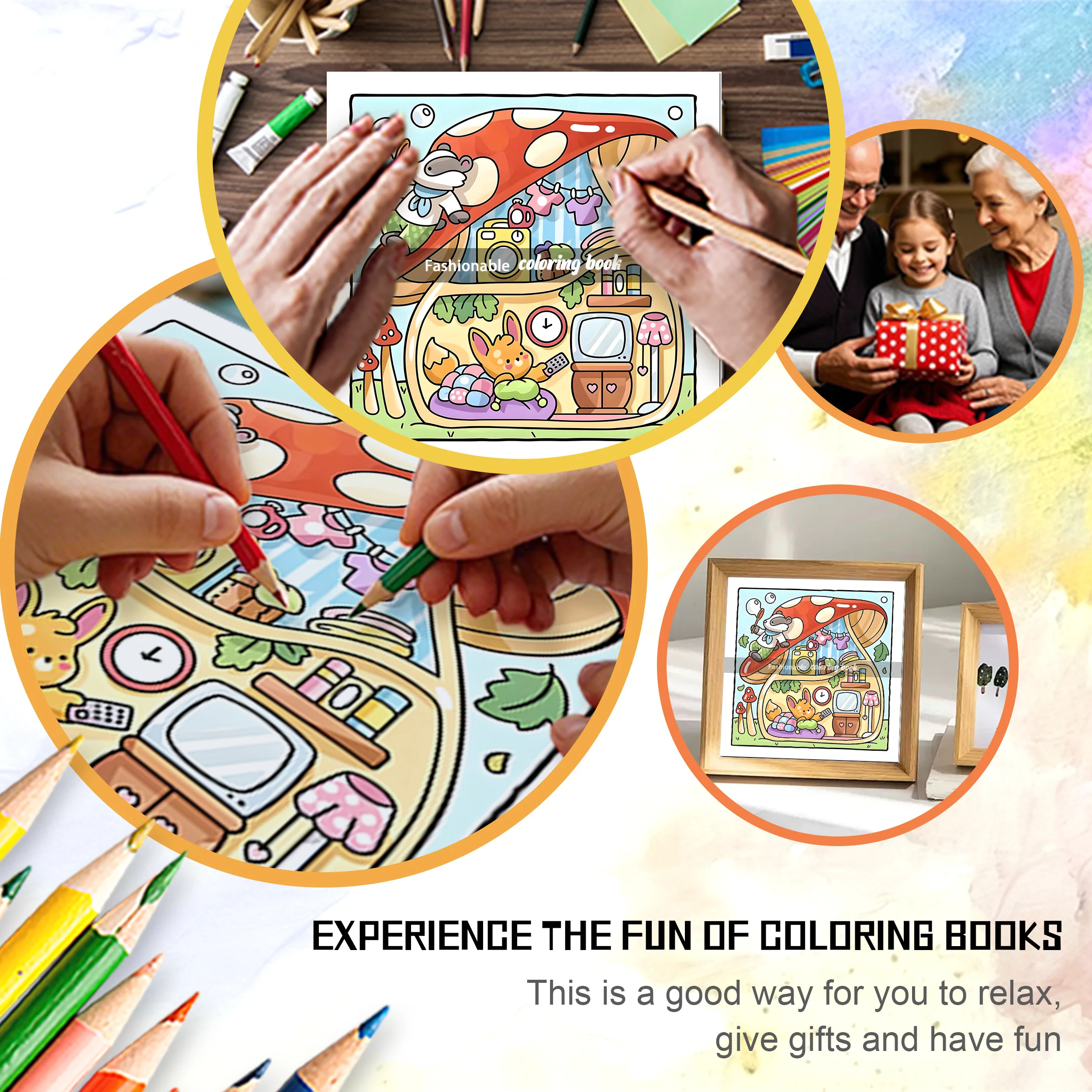 COMFY & COZY Bold-easy Patterns Coloring Book for Adults Cute Drawing Book Perfect Gift for Party and Birthday 6