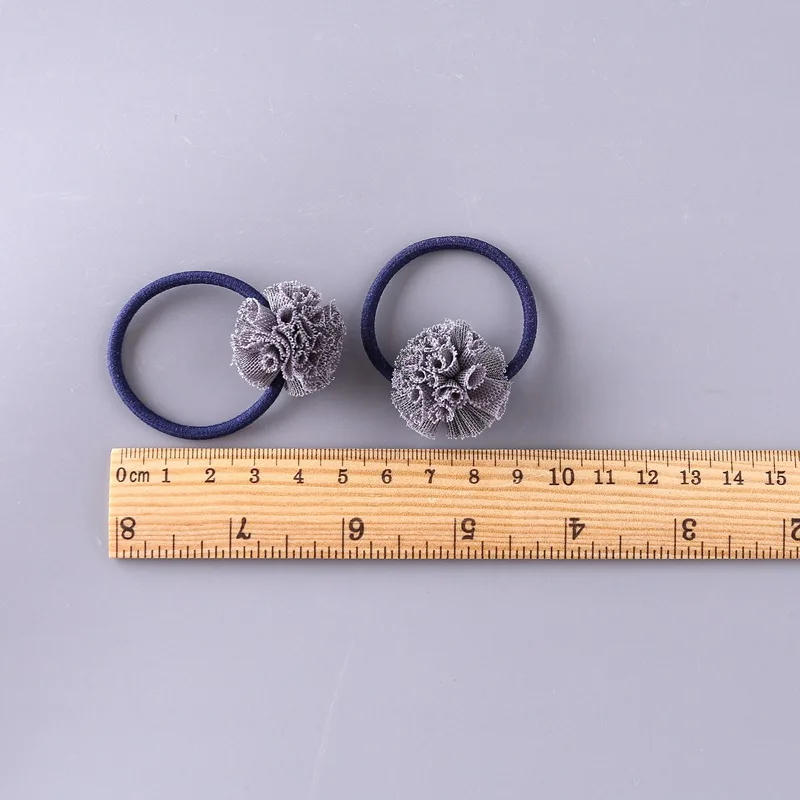2pcs Korean Cute Silk Flower Handmade Small Flower Ball Hair Band Princess Baby Hair Tie Headwear Girls Kids Hair Accessories