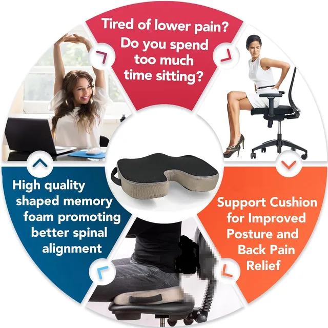 Coussin orthopédique antidérapant en mousse à mémoire de forme, coussin de Prostate pour coccyx, soulagement de la douleur, chaise confortable, siège de voiture 2