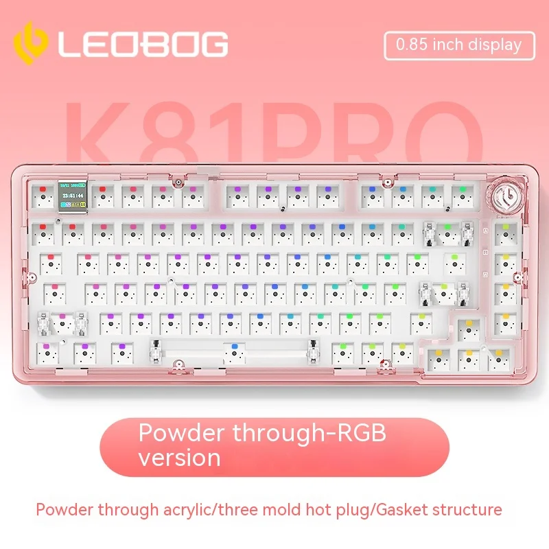 

Комплект клавиатуры Leobog K81 Pro механическая, три режима, беспроводная Проводная клавиатура с Bluetooth, горячая замена, прозрачная, Rgb, индивидуальная конфигурация 75%
