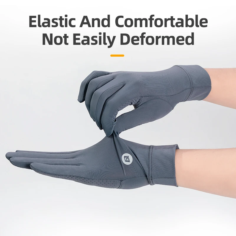 ROCKBROS Fishing Gloves Sunscreen Anti UV Gloves Outdoor Breathable Driving Gloves Non-Slip Summer UPF50+ Cycling Gloves Thin 6