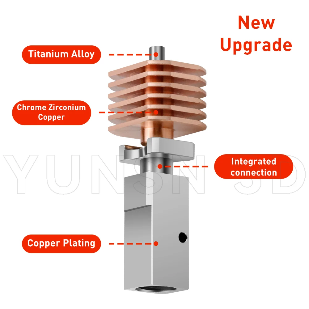 Upgrade TZ3.0 Hotend for BambuLab P1S P1P X1 X1C TZ V3.0 Upgrade Hotend for Bamboo All Metal Hotend High Temperature Print Head — view 3