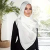 Fashion 90x180cm Solid Color Satin Muslim Hijab Soft Silk Feeling Headscarf Outdoor Beach Sunscreen Shawl 2