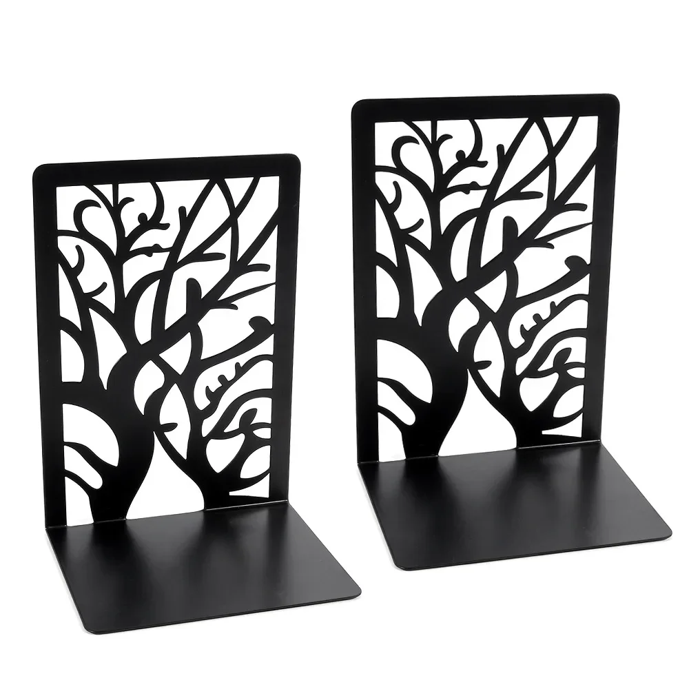 Book Organizer Metal Geometry Non-Slip Bookend Bracket Book Support Tree Stand Office Books Stop Accessories Ends Stopper Gifts