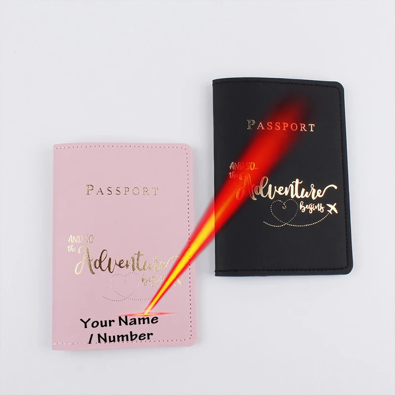 Customized Names Passport Covers Laser Engarving Passeport Personnalisé