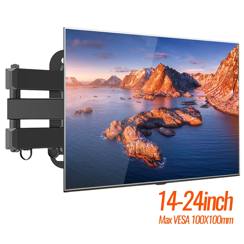 TV Wall Mount Bracket 20&deg; tiltable 360&deg; Rotated Holder Universal TV Mounts for 14-24'' Computer Monitor Stand Monitor Flat Panel