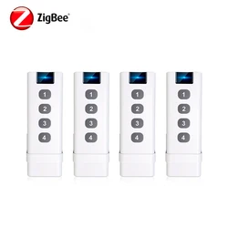 Tuya ZigBee Smart Scene Switch - Portable Mini Design for Home Automation and Remote Control (4Pcs Zigbee)