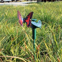 3/4pc Solar Powered Dancing Fluttering Butterflies Garden Decoration Flying Humming Bird Garden Yard Outdoor Home Decor Farmland 3