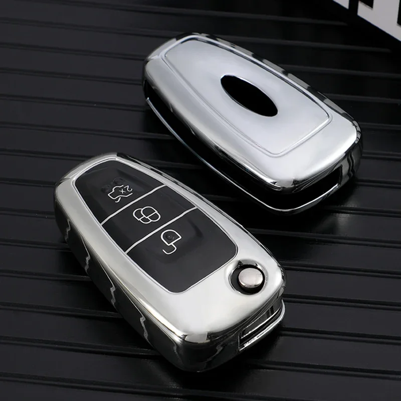 Car Folding Key Case Cover Bag Keychain for Ford Focus C-Max S-Max Galaxy Mondeo Ranger Transit Tourneo TPU Protector,key case,key case cover