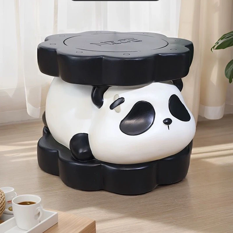 

Pet Sandwich Biscuit Stool Cute Panda Doorstep Shoe Changing Stool Cartoon Low Stool Home Decoration And Ornaments