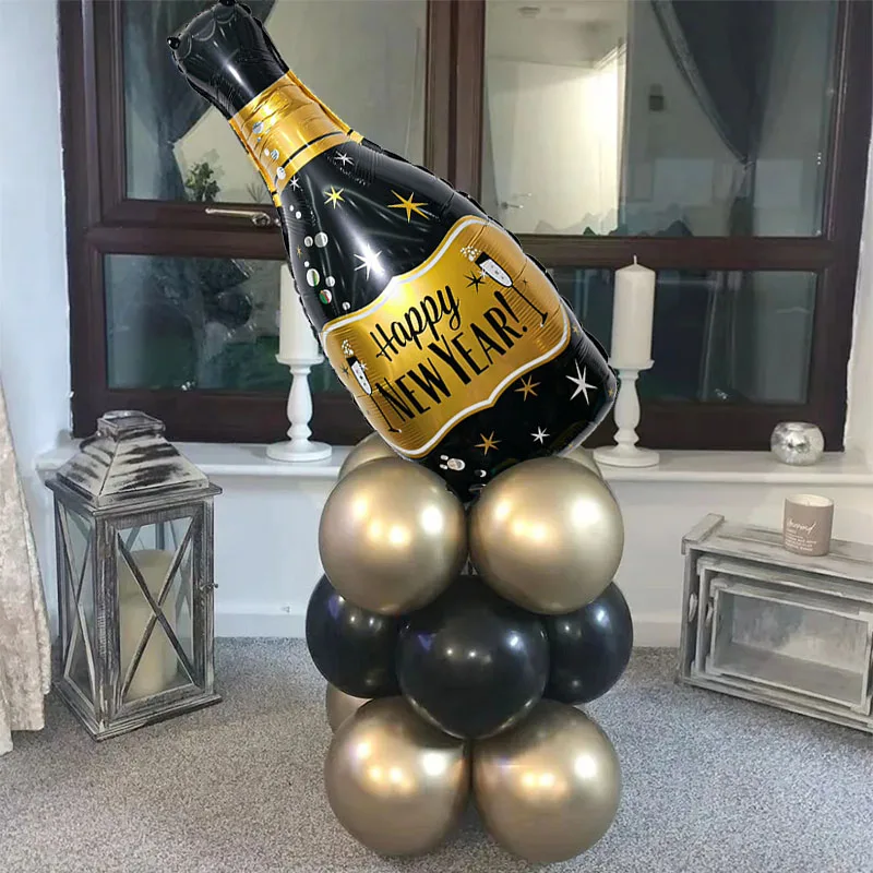 Palloncini Decorativi Capodanno 2026 – Set 18 Pezzi In Pellicola Alluminio Con Coriandoli Dorati