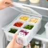 Refrigerator Storage Box 6/8 Grids Food Vegetable Fruit Storage Box Scallion Preservation Box Kitchen Divided Storage Container 2