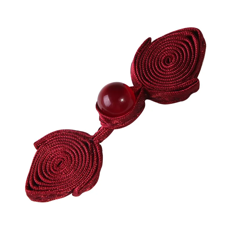 5 Pairs Chinese Knot Button Cheongsam Buttons Tang Suit  with Faux Jade Bead Knot Fastener DIY Handcraft Clothing Accessory 6