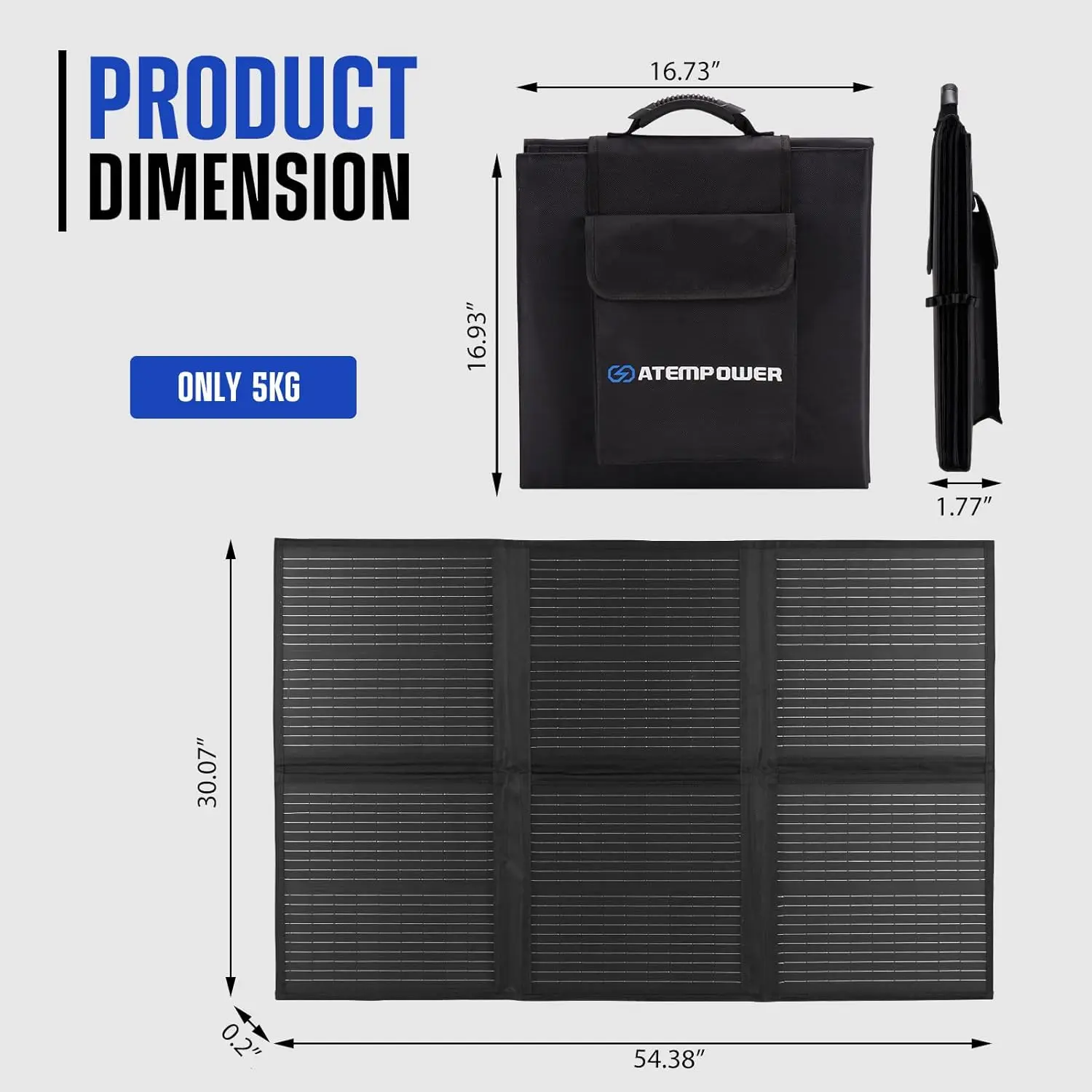 120W Portable Solar Panel Kit Foldable Monocrystalline Solar Panel Kit RV Solar Power Charger with 20A MPPT Charger Controller 4