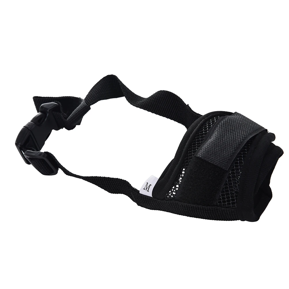 Dog Muzzle Pet Dog Adjustable Mask Bark Bite Mesh Mouth Muzzle Grooming Anti Stop Chewing Saft Mask 1PC
