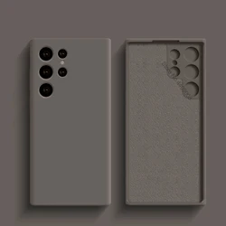 Liquid Silicone Shockproof Cute Soft Phone Case Cover - Samsung S21Ultra (Titanium Gray)