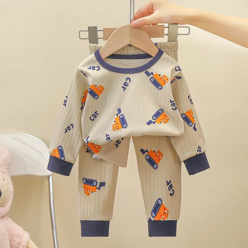 Children's Underwear Suit Cotton Autumn Boys' Long Johns Top & Bottom Baby Long-Sleeved Pajamas Girls' Home Wear Children's Clot images - 6