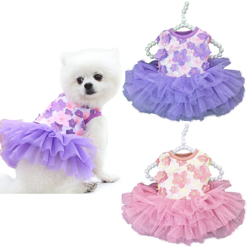 Lace Chiffon Dress For Small Dog Pet Dress Pet Dog Clothes