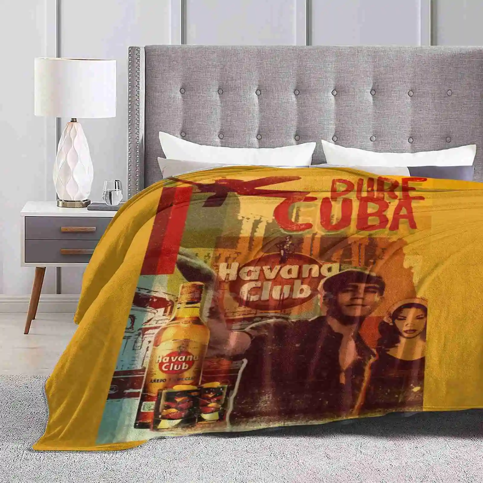 Vintage Trend Style Funny Fashion Soft Throw Coperta Vintage Rum Ron Bartender Bere Cocktail Cuba Libre Mojito Bodeguita