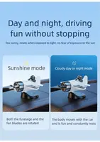 Ornement de tableau de bord de voiture en forme d'avion rotatif à énergie solaire 360° °   Ornements d'avion décoratifs à rotation automatique pour la décoration intérieure de voiture 5