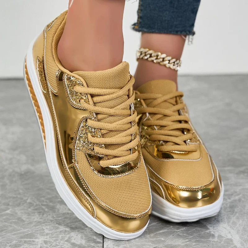 Mesh Breathable Women Casual Sneakers Lace-up Vulcanized Shoes Ladies Platform Sneakers Female Shoes Plus Size Zapatos De Mujer 6