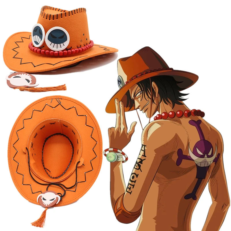 Anime Cosplay Costume Portgas·D· Ace Adult Cowboy Hats Unisex Travel ...