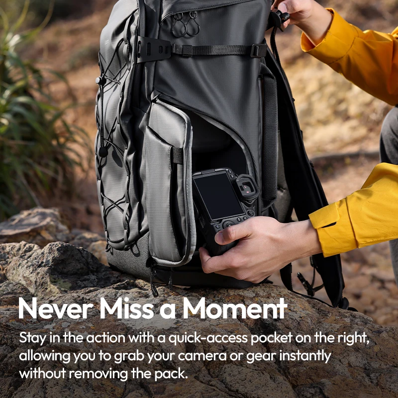 Ulanzi AB01 TAI Outdoor Camera Backpack 38L Clamshell Bag for Cameras Lenses Laptops Travel Shoulder with Laptop Tablet Sleeve - Ảnh 5