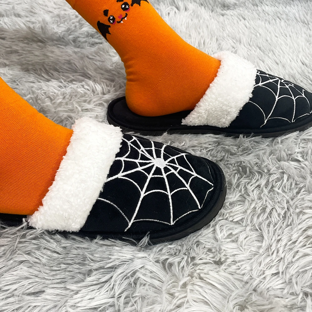 Pantofole da donna invernali a forma di zucca di Halloween, suole spesse, suole morbide, calde coppie, uomini e donne, pantofole antiscivolo in cotone, sandali da donna, taglia 3, Arancione, 37 EU