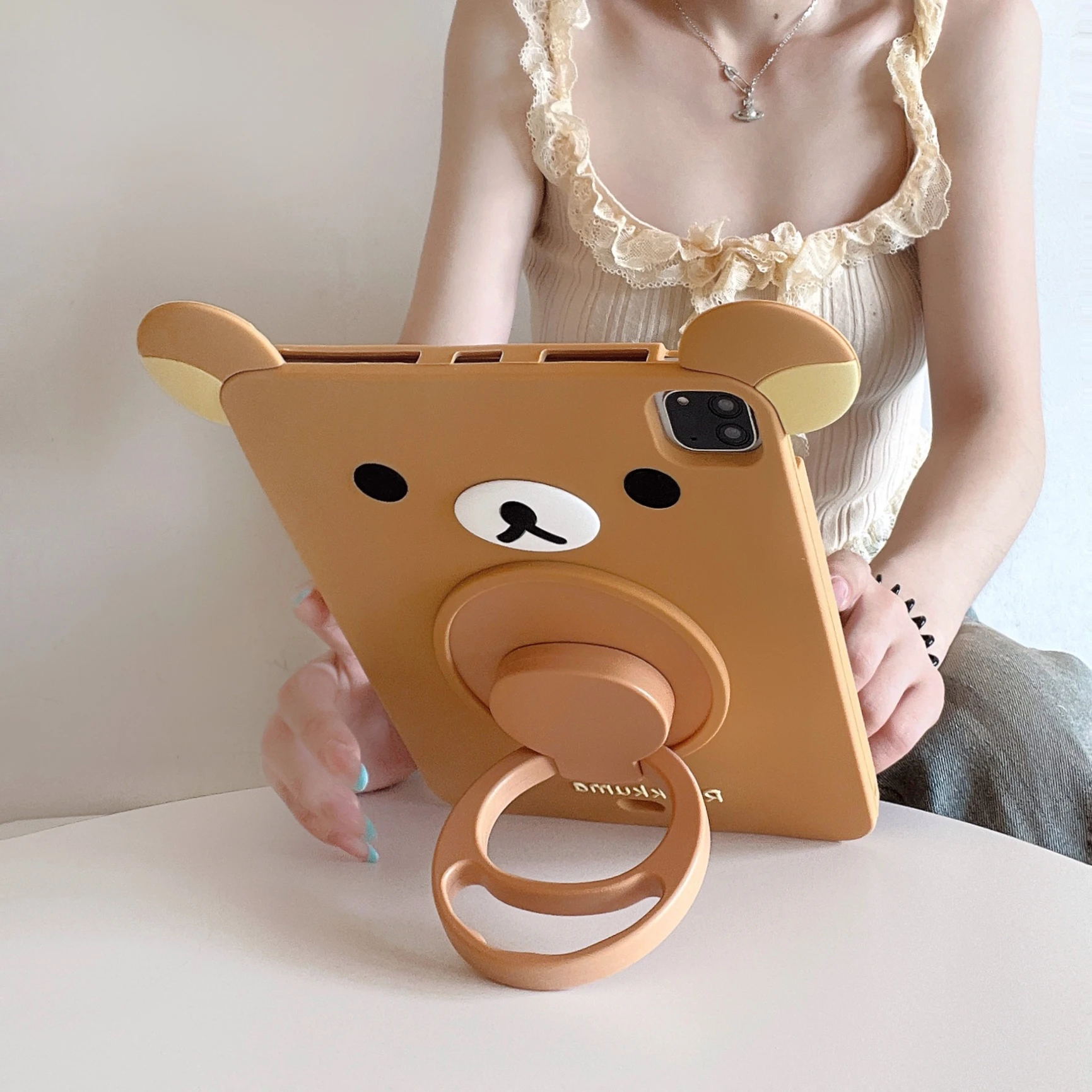 3D Cartoon Cute Bear Silicone Tablet Case
