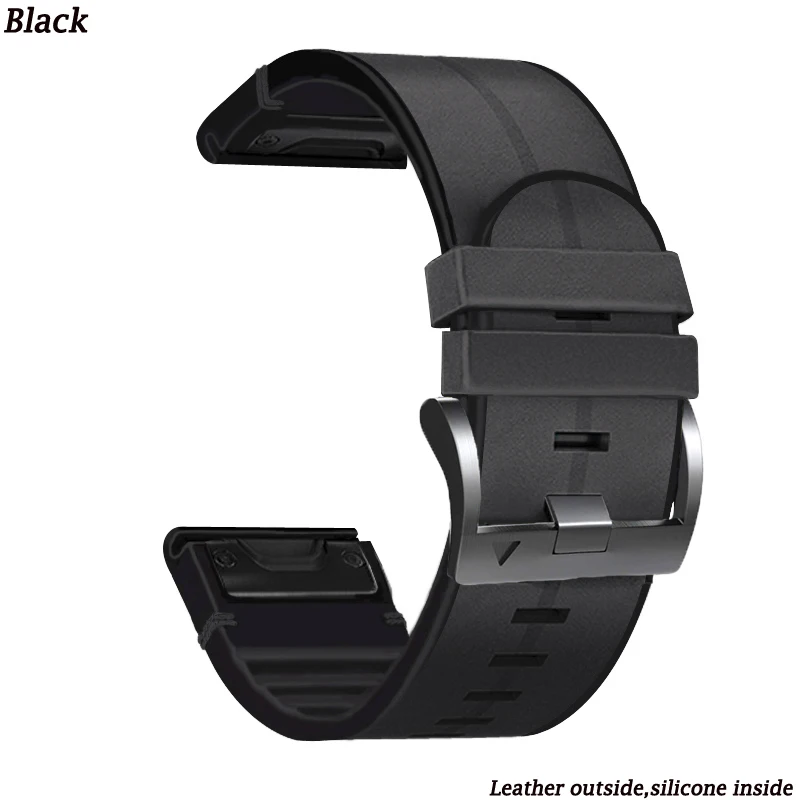 Premium Quick Release Leather and Silicone Watch Band Bracelet