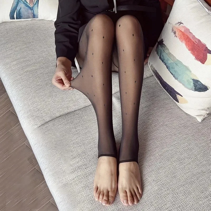 CHRLEISURE Prints Dikke Veet Warm voor Vrouwen Winter Thermische Nep Doorschijnende Pantykousen Sexy Slanke Elastische Panty's Vrouwelijk_voghion.com