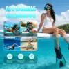 4-in-1 Adult Snorkel Set, Panoramic Anti-Fog Mask + Dry Top Snorkel + Adjustable Fins with Travel Bag for Diving Swimming