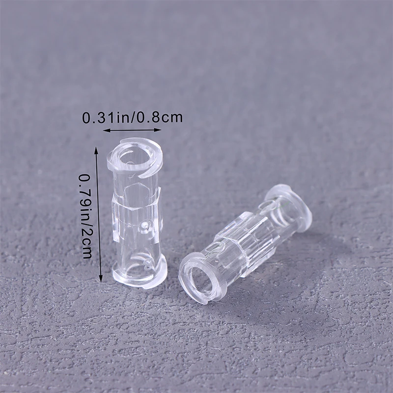 10PCS Leak-Proof Double Helix Luer Lock Adapter Medical Sterile Syringe Connector Transparent Plastic for Veterinary Use