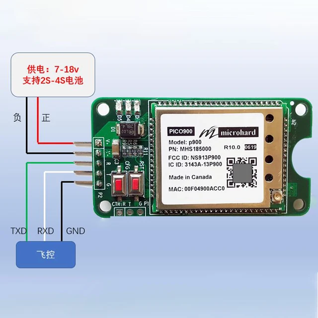 Mikrokatr P900 Vezeték Nélküli Adatátviteli Modul Nagy Teljesítményű 1W Távolságra 60 Km 900 M Frekvencia Ugrás - Image 4