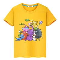 Pikmin Print 100%Cotton T-shirt Short boy girl clothes Cute Tops pride tshirt Summer cartoons Tshirt anime Tees y2k kid Day gift 2