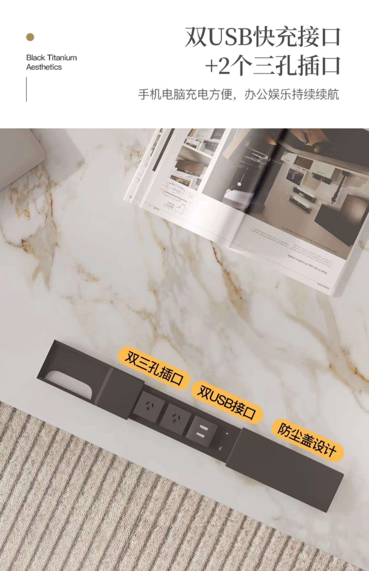 Italian Style Glossy Rock Slab Office Desk Designer Nordic Light Luxury Office Desk Simple Modern Writing Desk Luxury Furniture