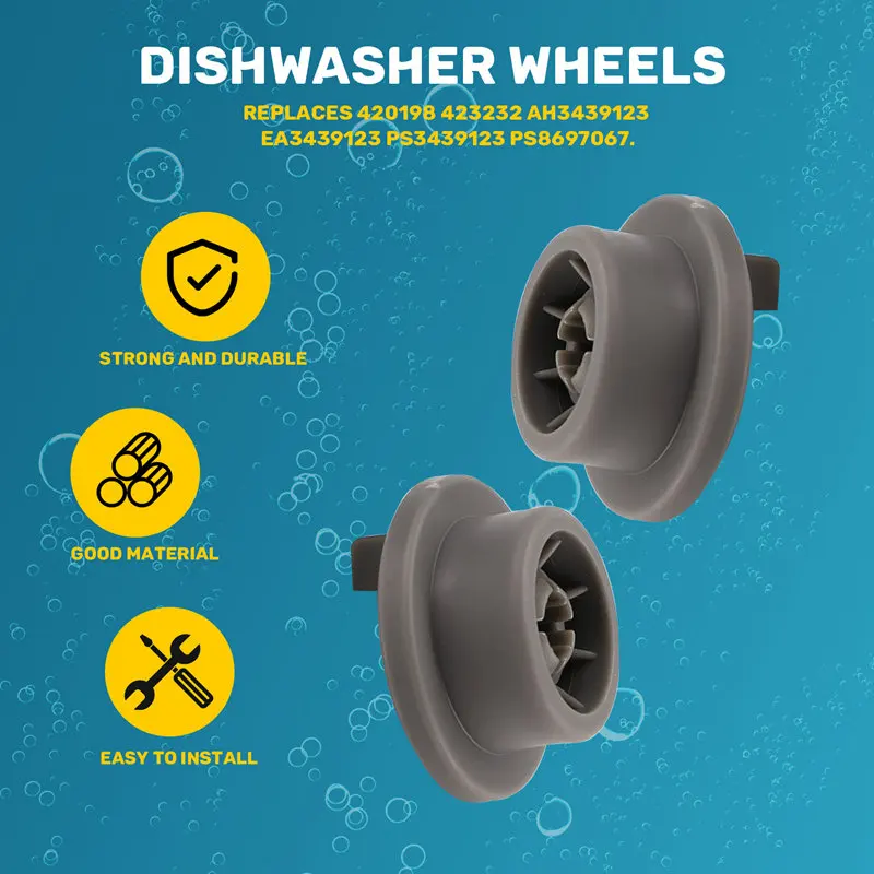 Dishwasher Lower Bottom Basket Wheels Compatible for & 165314 Dishwasher Spare Parts Lower Rollers-ABRM 4