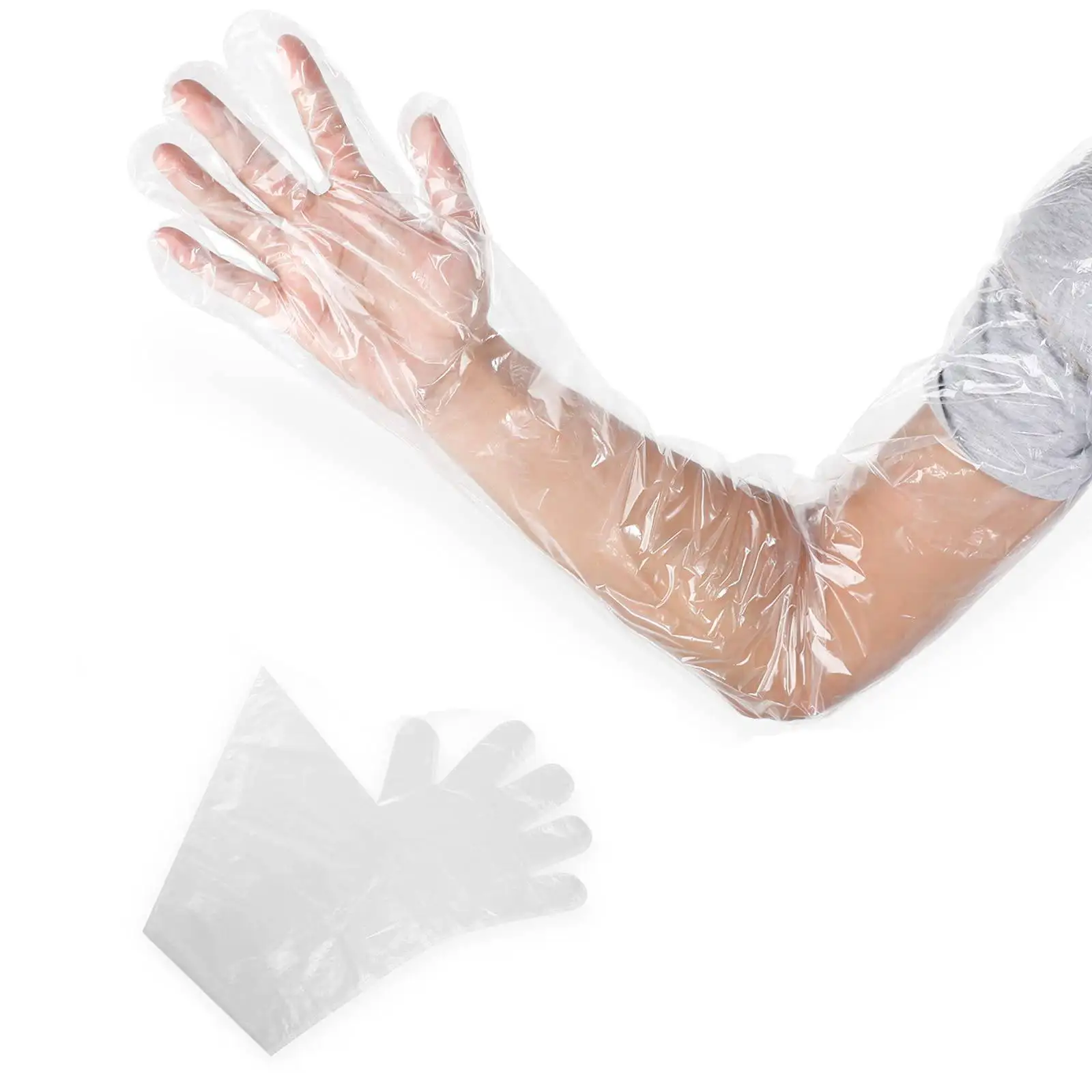 50pcs Disposable Veterinary Gloves Gutting Gloves 85cm Shoulder Length Field Dressing Glove For Veterinarians Gardening Cleaning