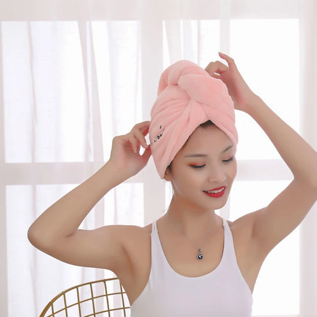 YPREWY Mikrofaser Haarhandtuch - Saugstarke Trockenhaube Mit Knopf 52x100cm