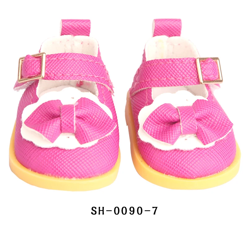 1/6 Cute 5.5cm PU Leather Bow Doll Shoes Boots For 14" American& EXO Doll Mini Shoes Accessories For 32-33 Russia DIY Doll TOY
