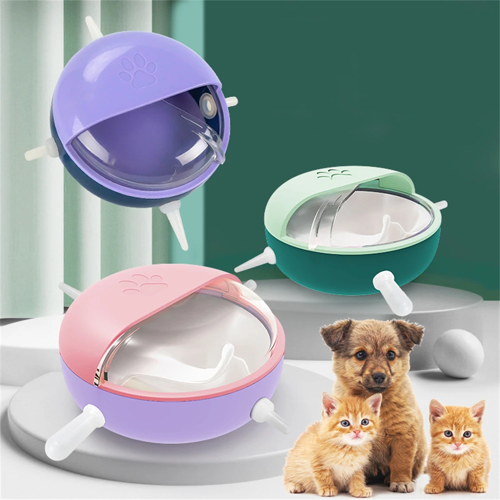 

180ml Pet Bionic Lactation Feeder Milk Bowl with 4 Nipple Self Feeding Device for Dogs Cats Drinking Bowl Prevent Milk Choking