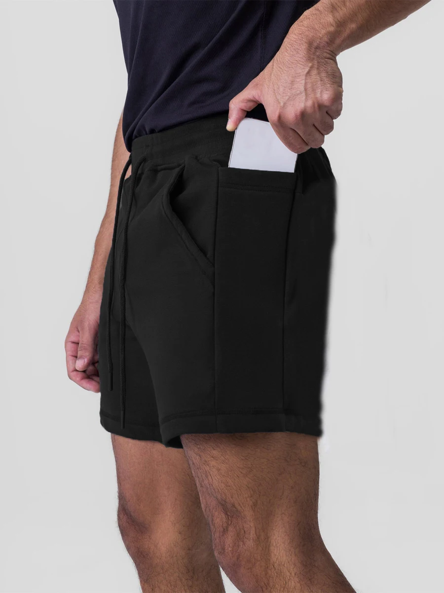 Men s Solid Color Elastic Waist Gym Shorts with Pockets for Running Training and Fitness - Athletic Activewear for Workouts