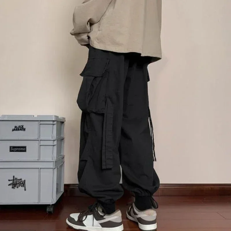 thumbnail image 1 of Pantalones Cargo para Hombre Pantalones Rectos Grises Hombre Otoño Ancho Regular Fit Talla Grande Pantalones Calle Algodón Spandex Ropa Moda, 1 of 5