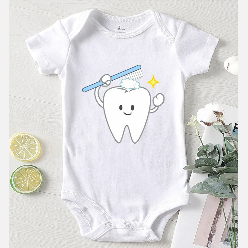 Baby Bodysuits are cool Romper Kids Autumn New Born Baby Clothes Winter Newborn Girl Outfit Clothing for Babies I Got My First First Tooth Print carters baby bodysuits	 Baby Rompers