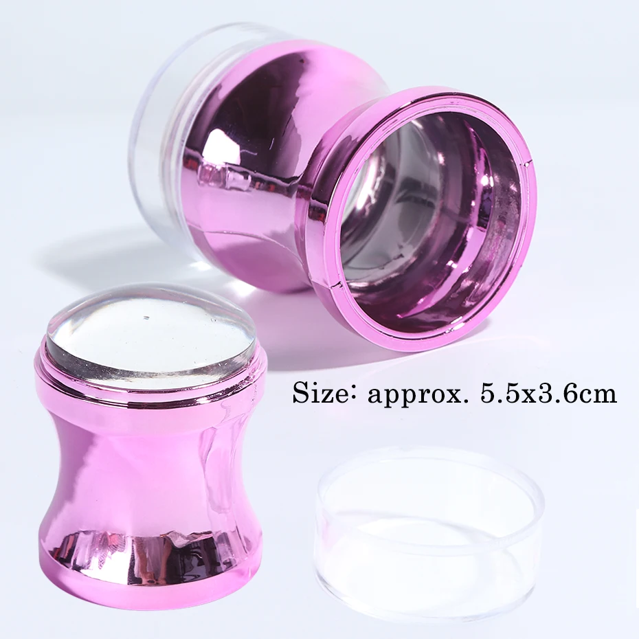Jelly Silicone Nail Stamper Scraper With Cap Set for French and Nails Polish Print Transfer Templates Designs Manicure nail art stamping kit