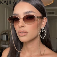 Lunettes De soleil hexagonales à petite monture pour femmes, Sexy, avec chaîne, marque De luxe De styliste, Punk, nuances Gafas De Sol, 2026 2