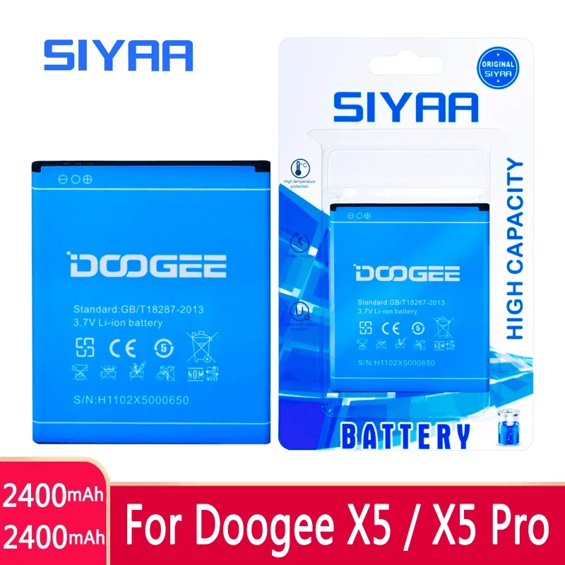 New SIYAA Origina Battery For Doogee X5 Batteries 2400mAh Voltage 3.7V Replacement Li-ion High Quality | Мобильные телефоны и