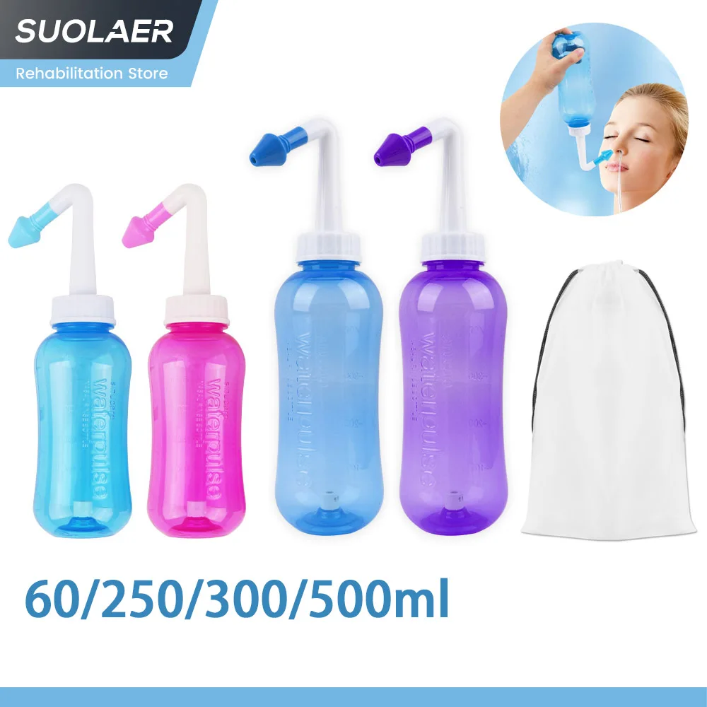 Nasal Irrigator Waterpulse Nasal Wash Cleaner Rinse Bottle Adults Nose Neti Pot Avoid Allergic Rhinitis Sinusitis 250/300/500ml